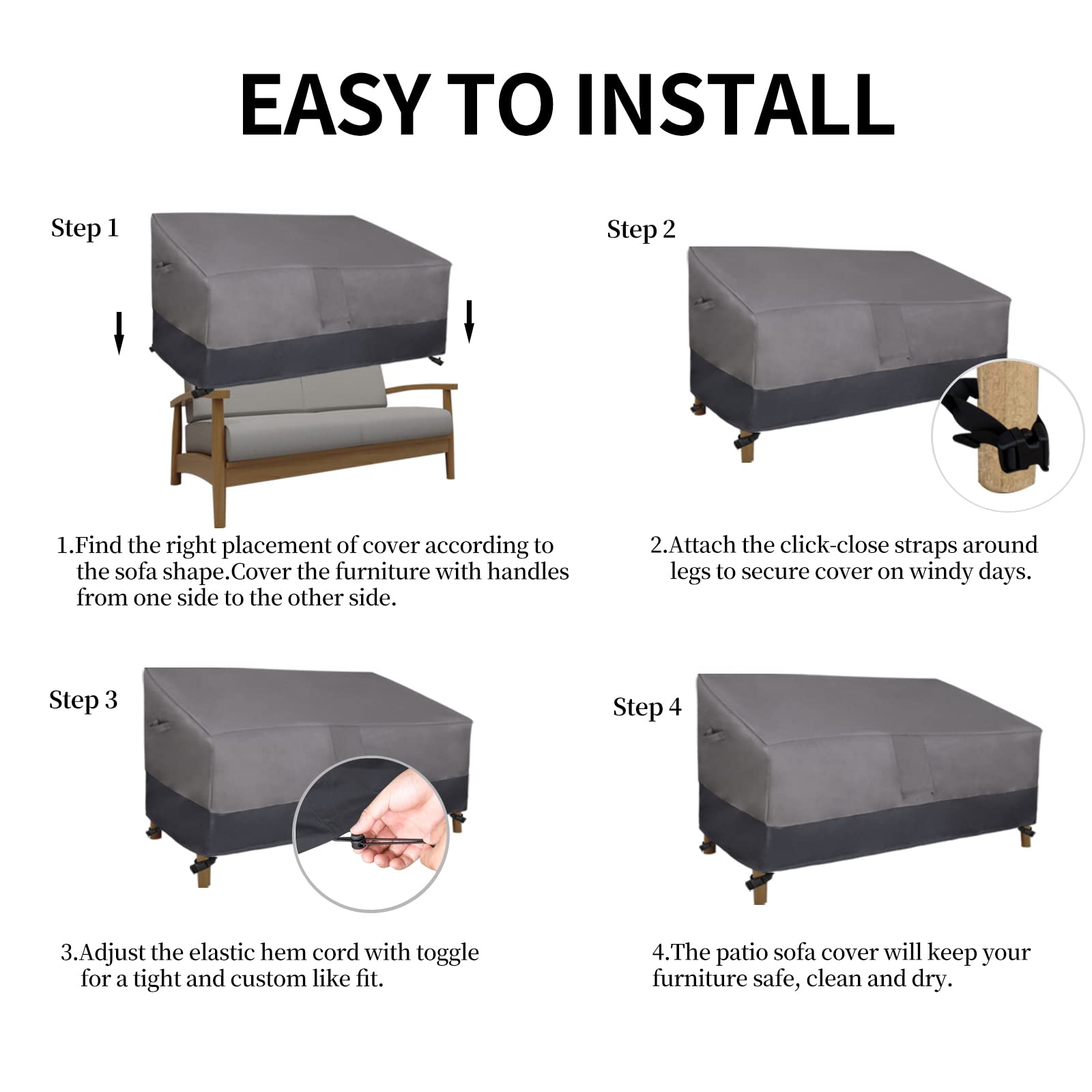 Easy-Going padded handles aid quick installation and removal