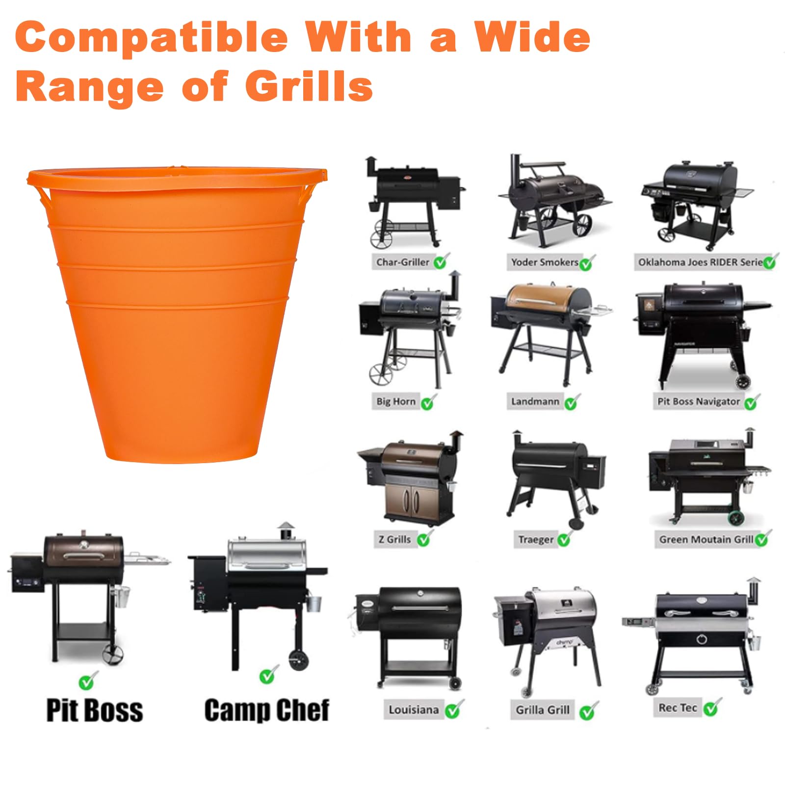 Easyki orange silicone liner protects your bucket during long grill seasons.