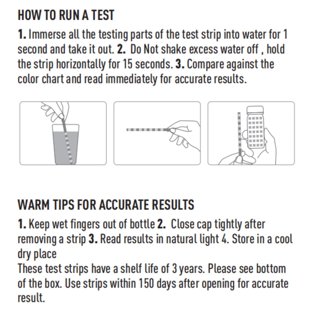 Ready-to-use EasyTEST strips shown for straightforward water testing.
