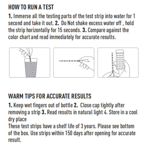 Ready-to-use EasyTEST strips shown for straightforward water testing.