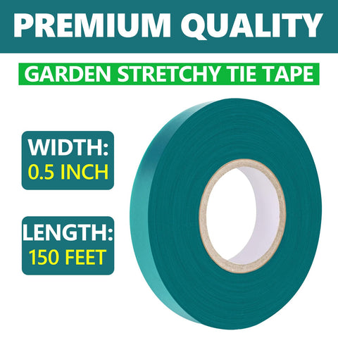 Easytle tomato staking with green stretch tape provides gentle, durable support.