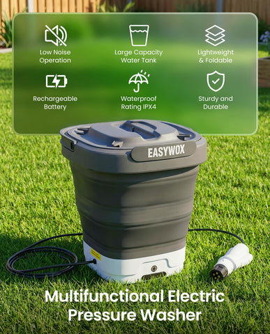 EasyWox 3.2 gal detachable tank enables washing anywhere without a faucet