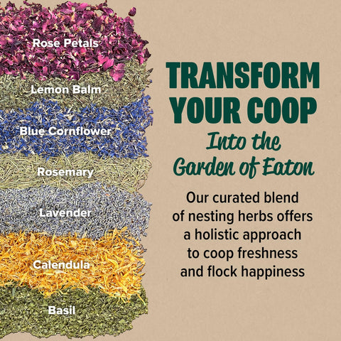 Eaton Nesting Herbs detail with basil and lavender for a fresh coop aroma