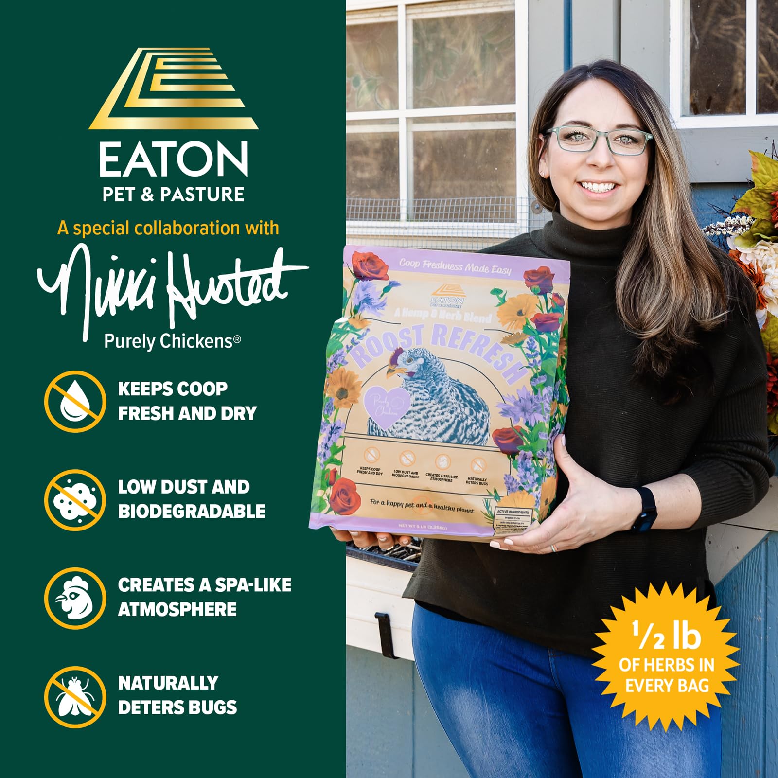 Eaton Roost Refresh packaging featuring aromatic herbs and hemp blend.