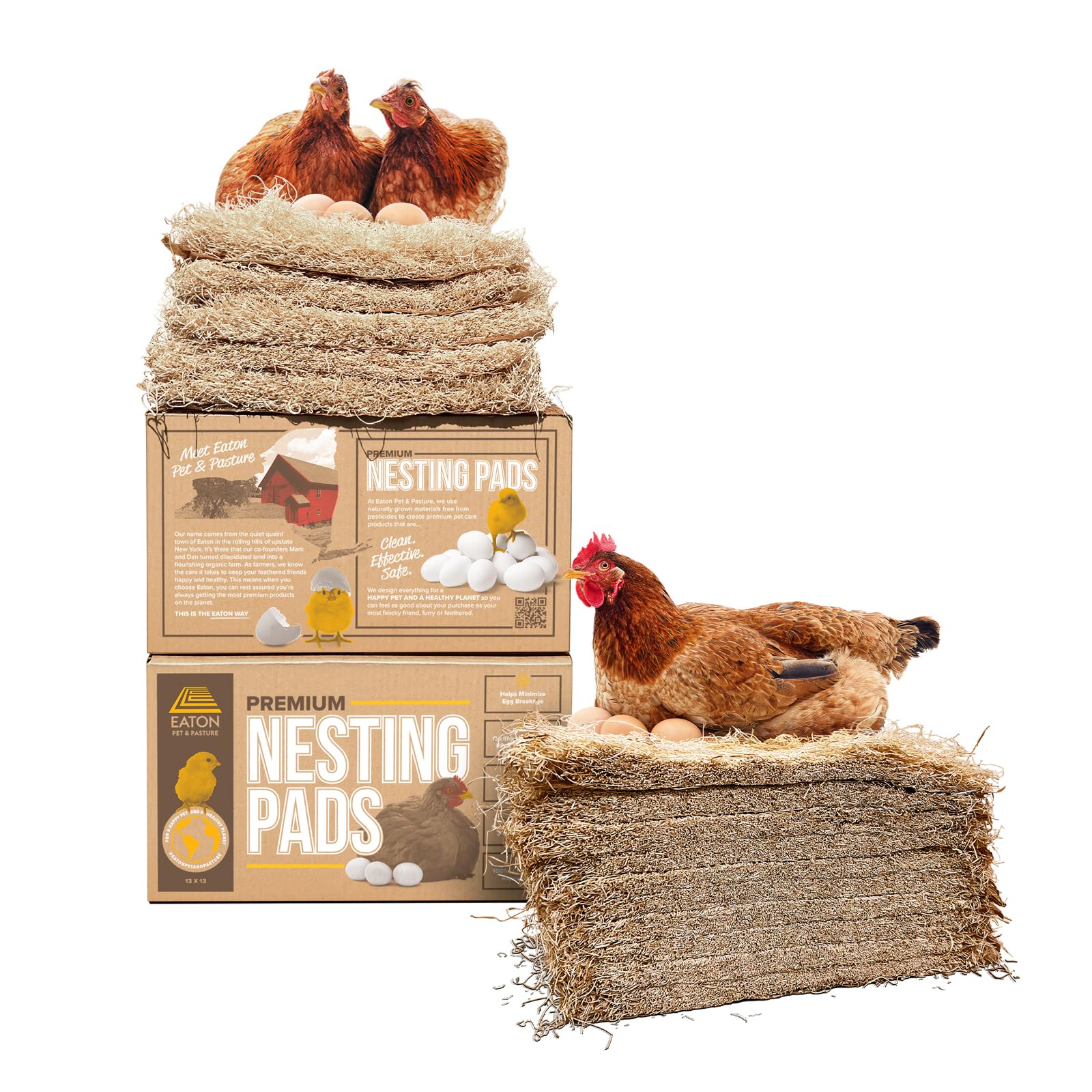 Eaton Pet and Pasture Nesting Pads with soft padding for comfortable laying.