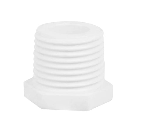 Eau PVC plug installation with solvent cement for secure, tool-free setup.