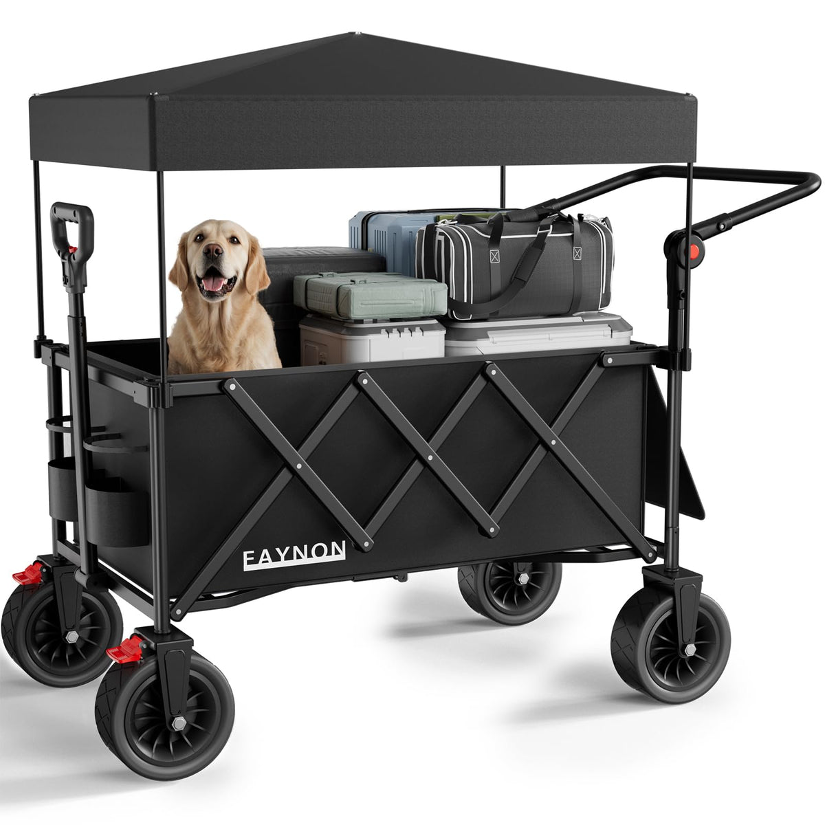 EAYNON 3-in-1 collapsible wagon with large capacity for gear and groceries.