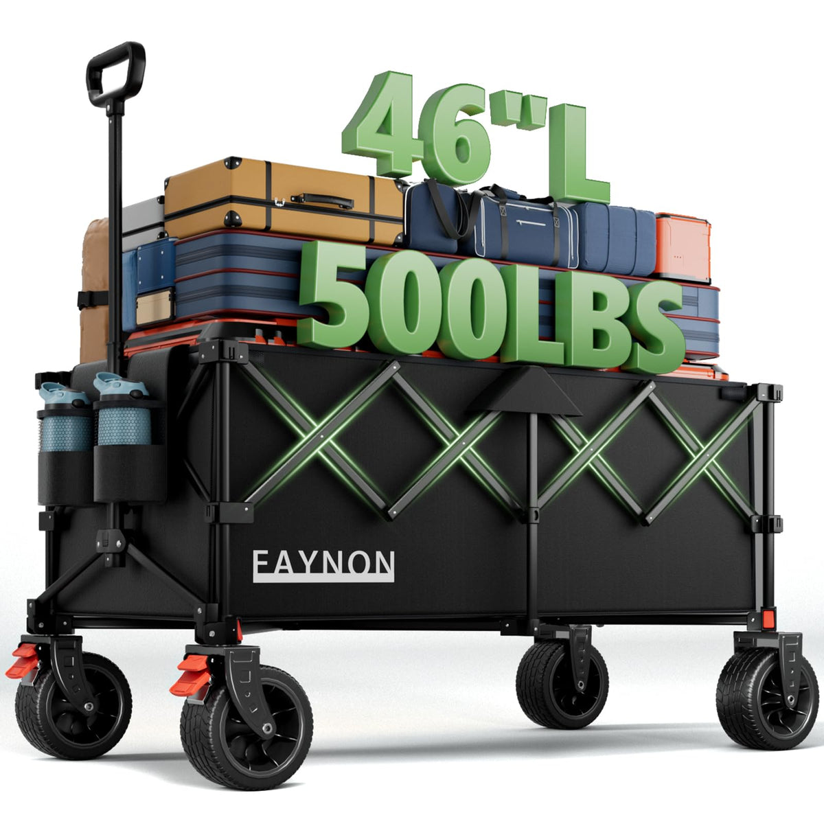 EAYNON 46-inch wagon foldable in use for easy transport.