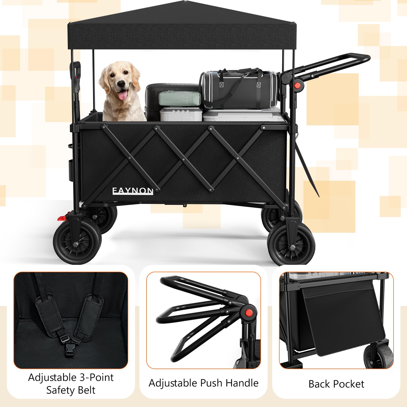 EAYNON push-pull handles for easy loading and unloading.