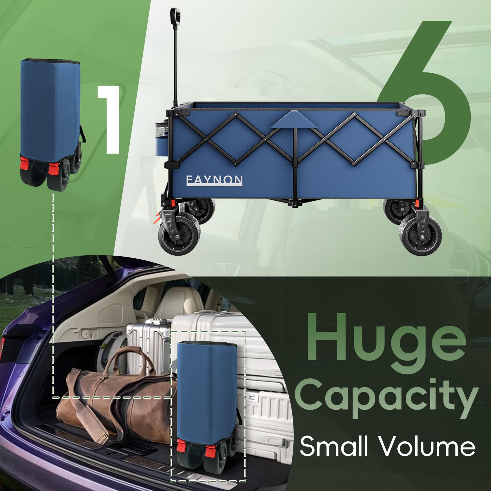 EAYNON wagon with drink holders for convenient beverages on the go