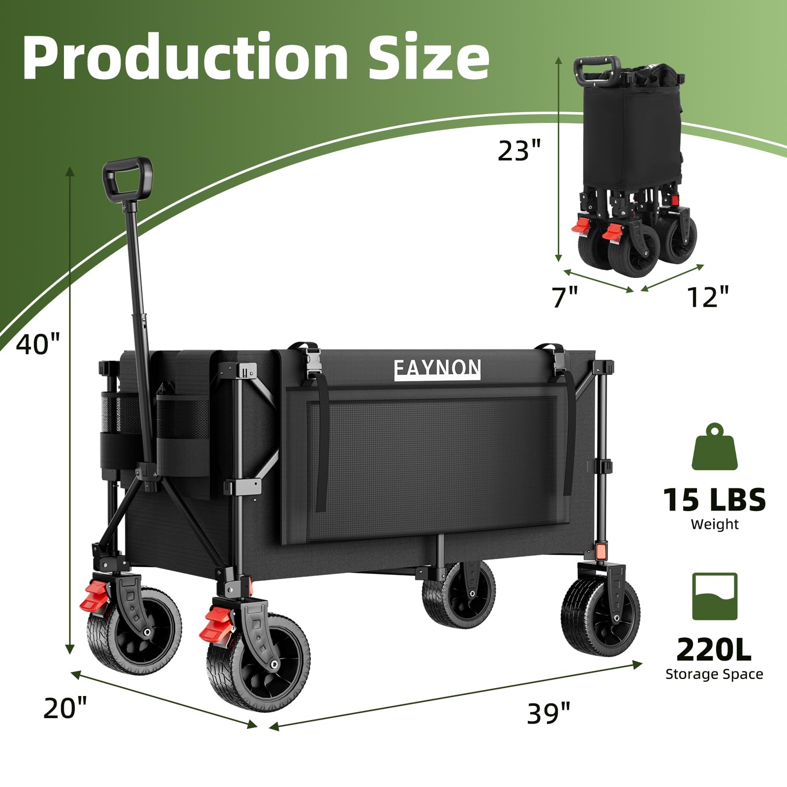 EAYNON wagon side storage pockets organize gear on the move.