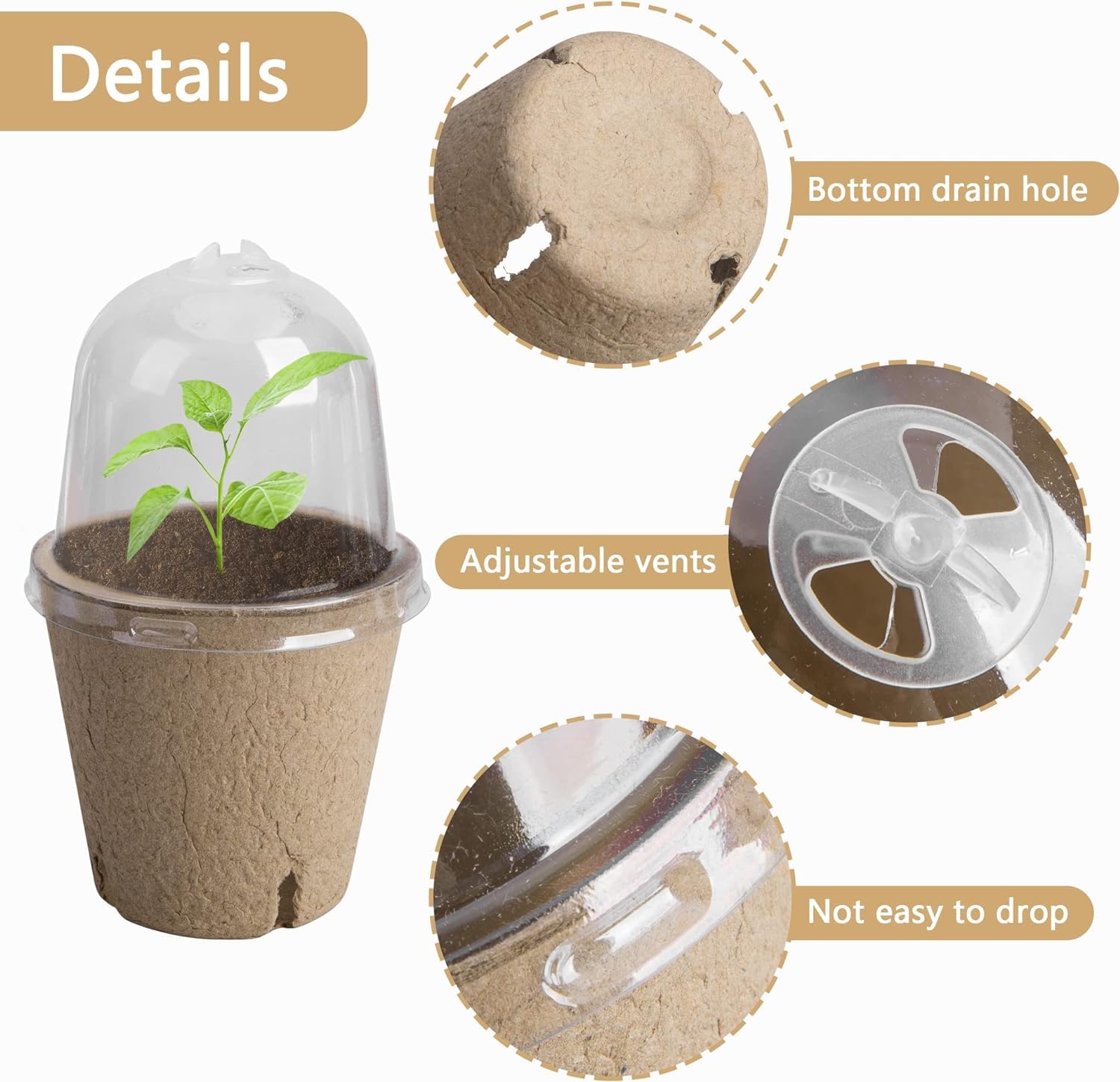 EBaokuup biodegradable pots pulp-based material for eco-friendly gardening.