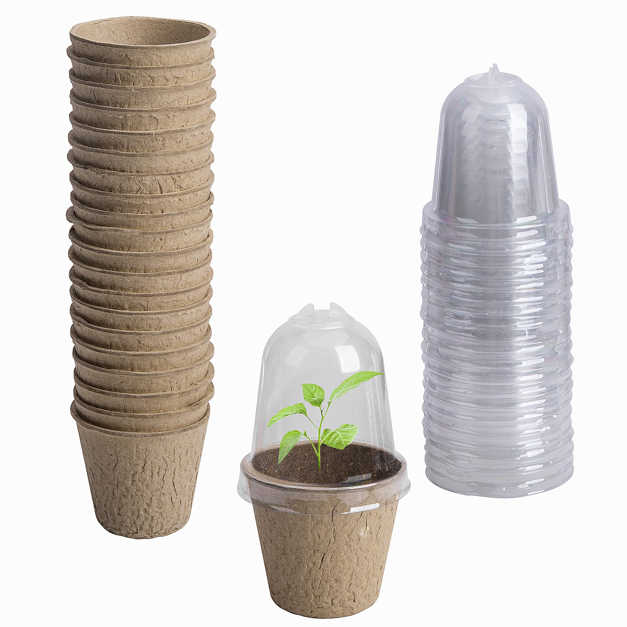 EBaokuup biodegradable seed pots with clear humidity dome for easy germination observation