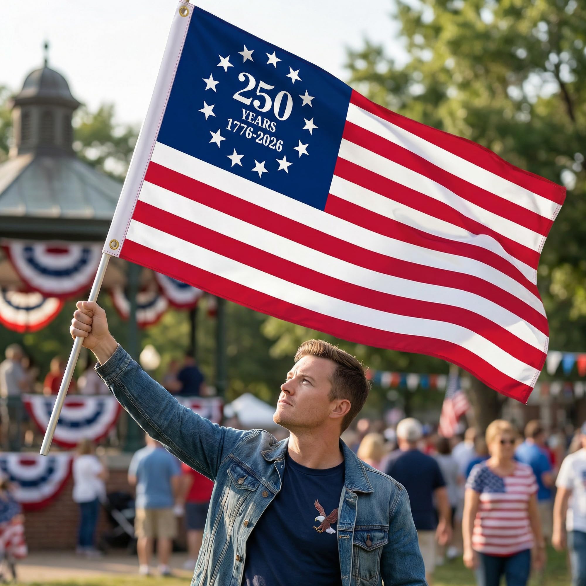 EBaokuup fade-resistant polyester flag designed for outdoor use