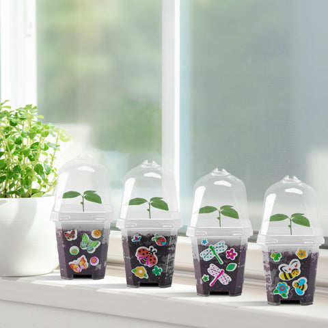 EBaokuup humidity dome cover on 3-inch pot for moisture control