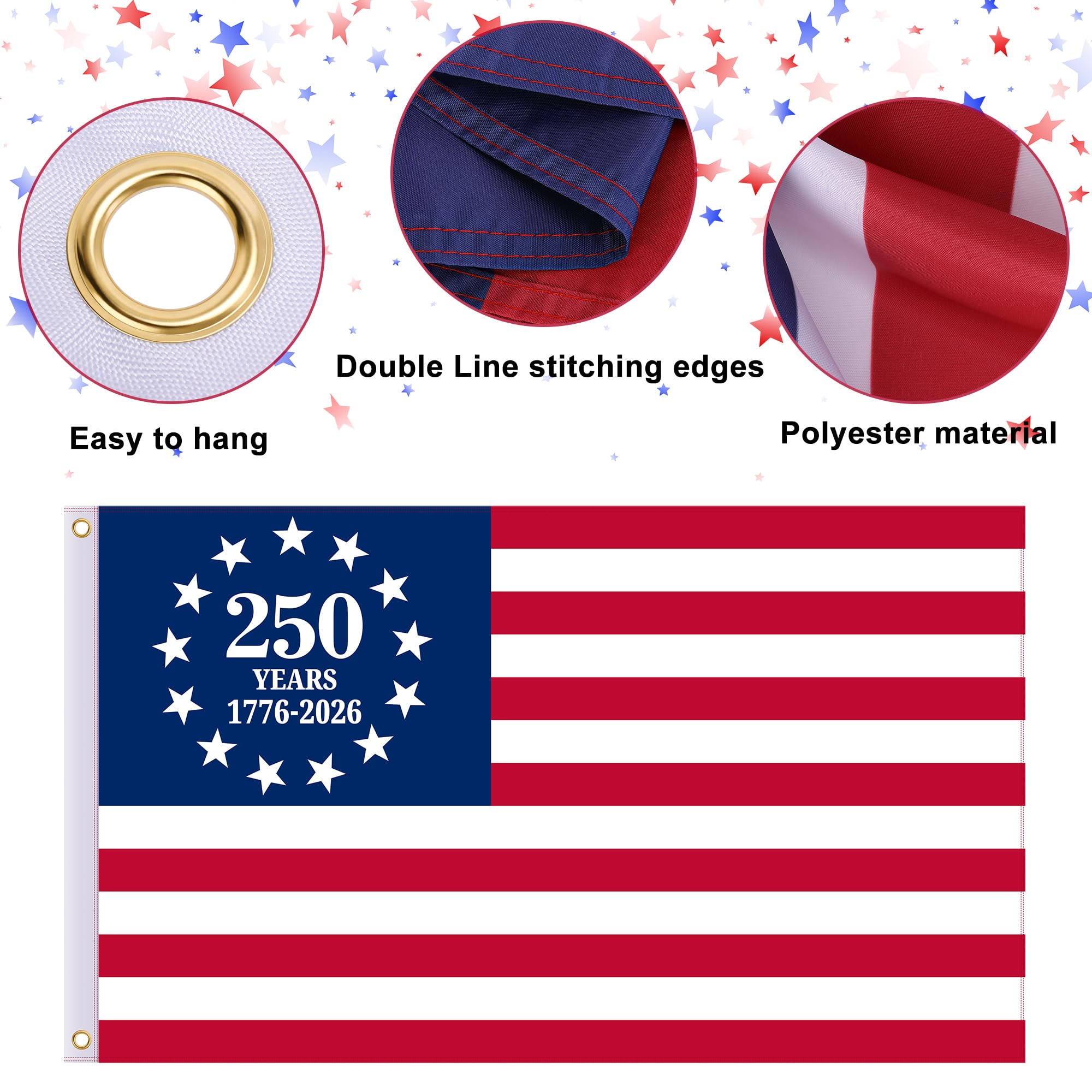 EBaokuup patriotic flag suitable for wall or porch decor