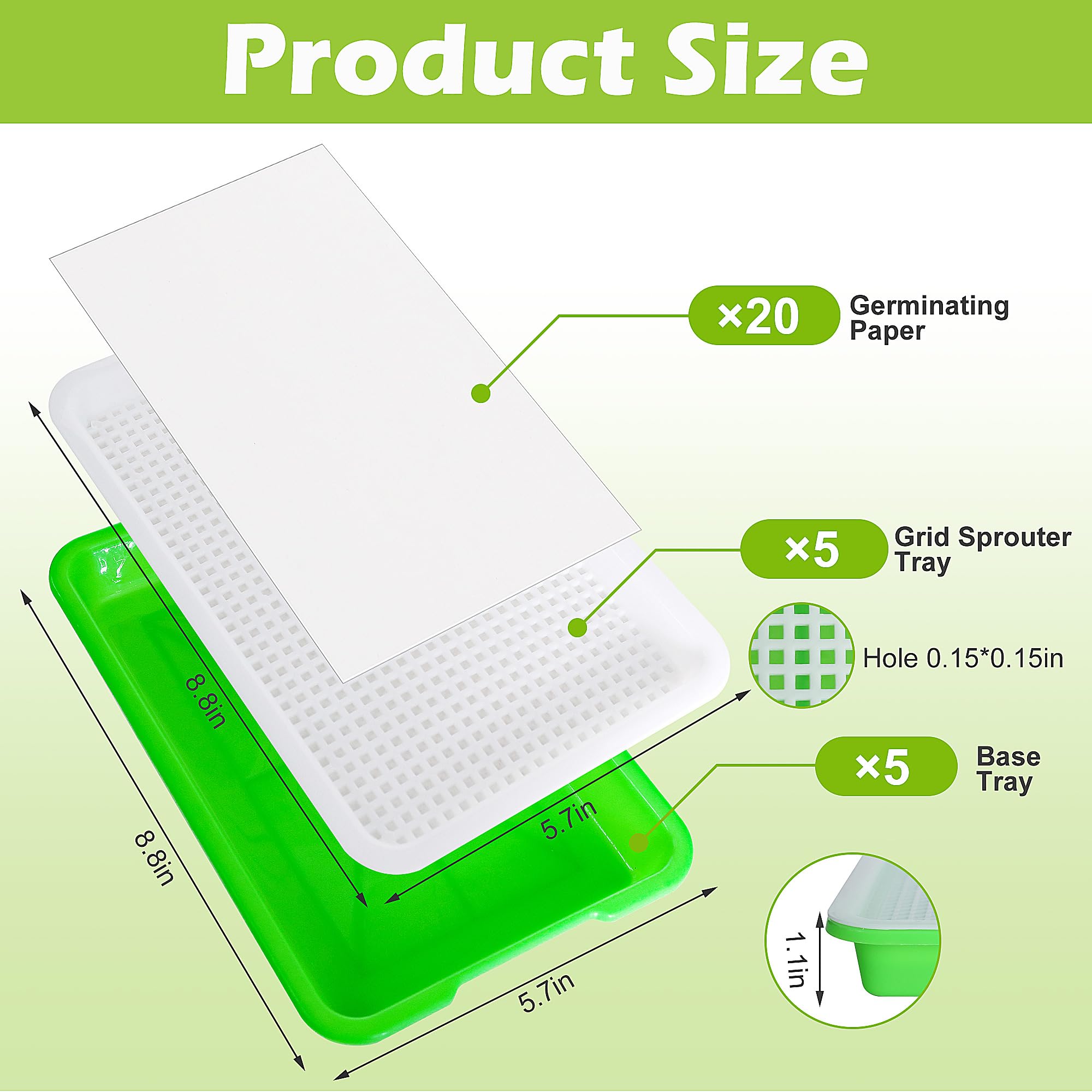 EBaokuup planting paper 7x10 inch for clean, soil-free seed germination