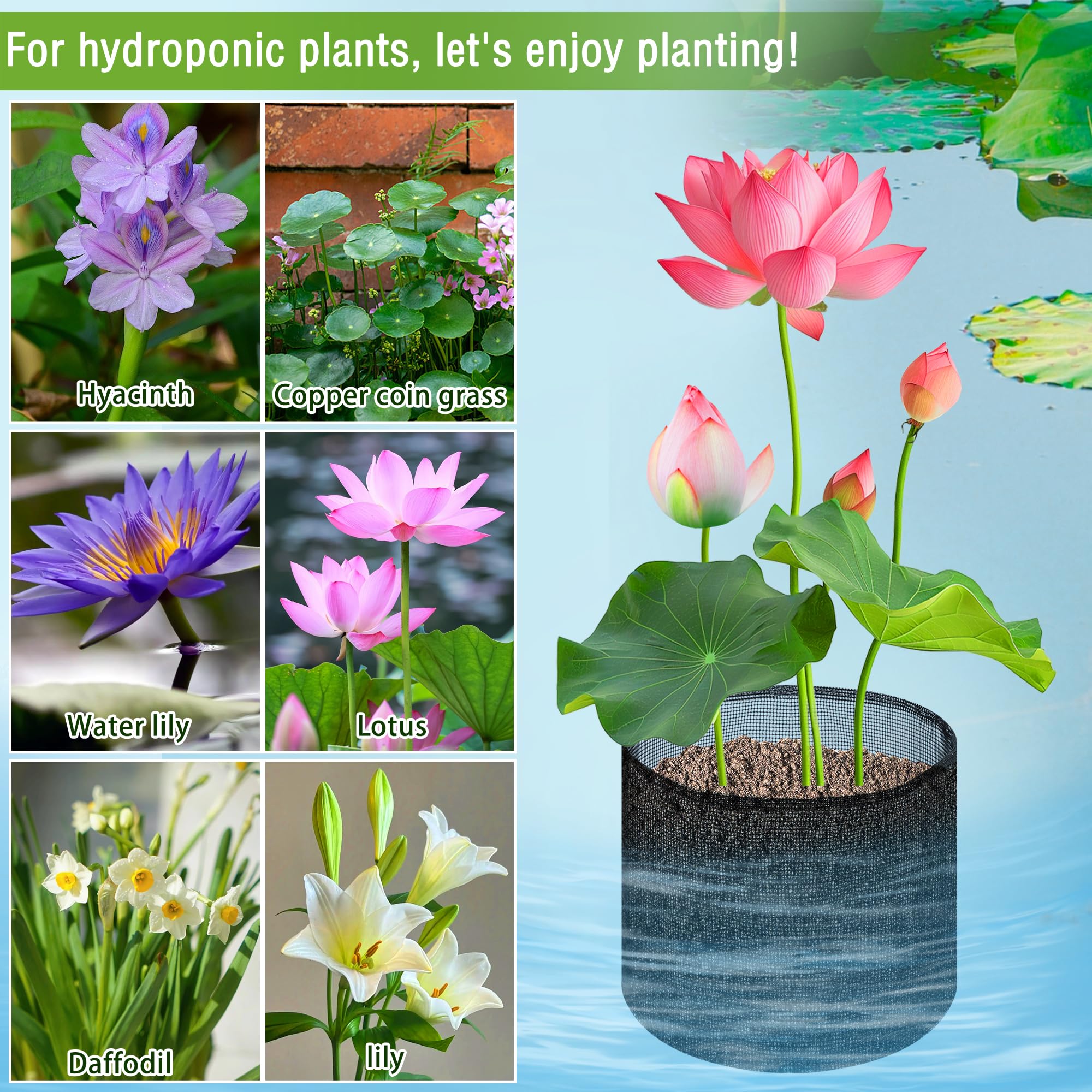 EBaokuup reusable pond pot for indoor or outdoor garden setups