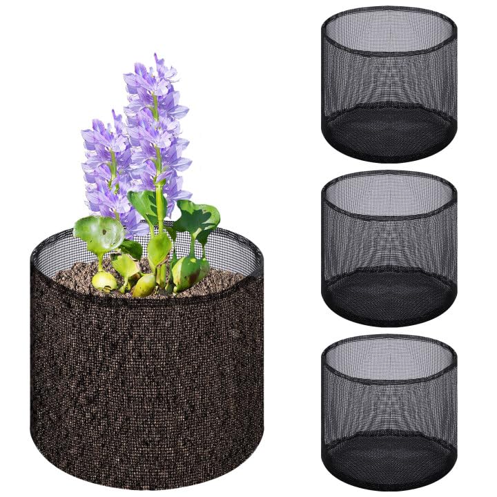 EBaokuup round aquatic plant pot with breathable mesh supports pond plant growth