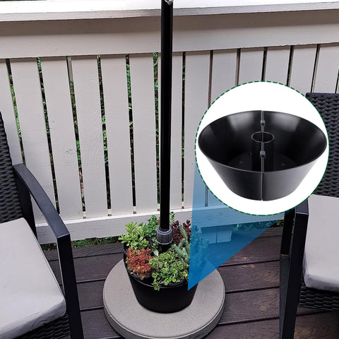 EBaokuup umbrella planter around pole design secures the setup around most parasols