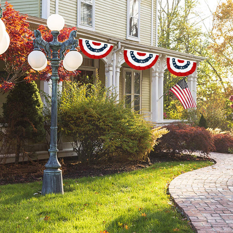 EBaokuup USA flag bunting ideal Independence Day banner.