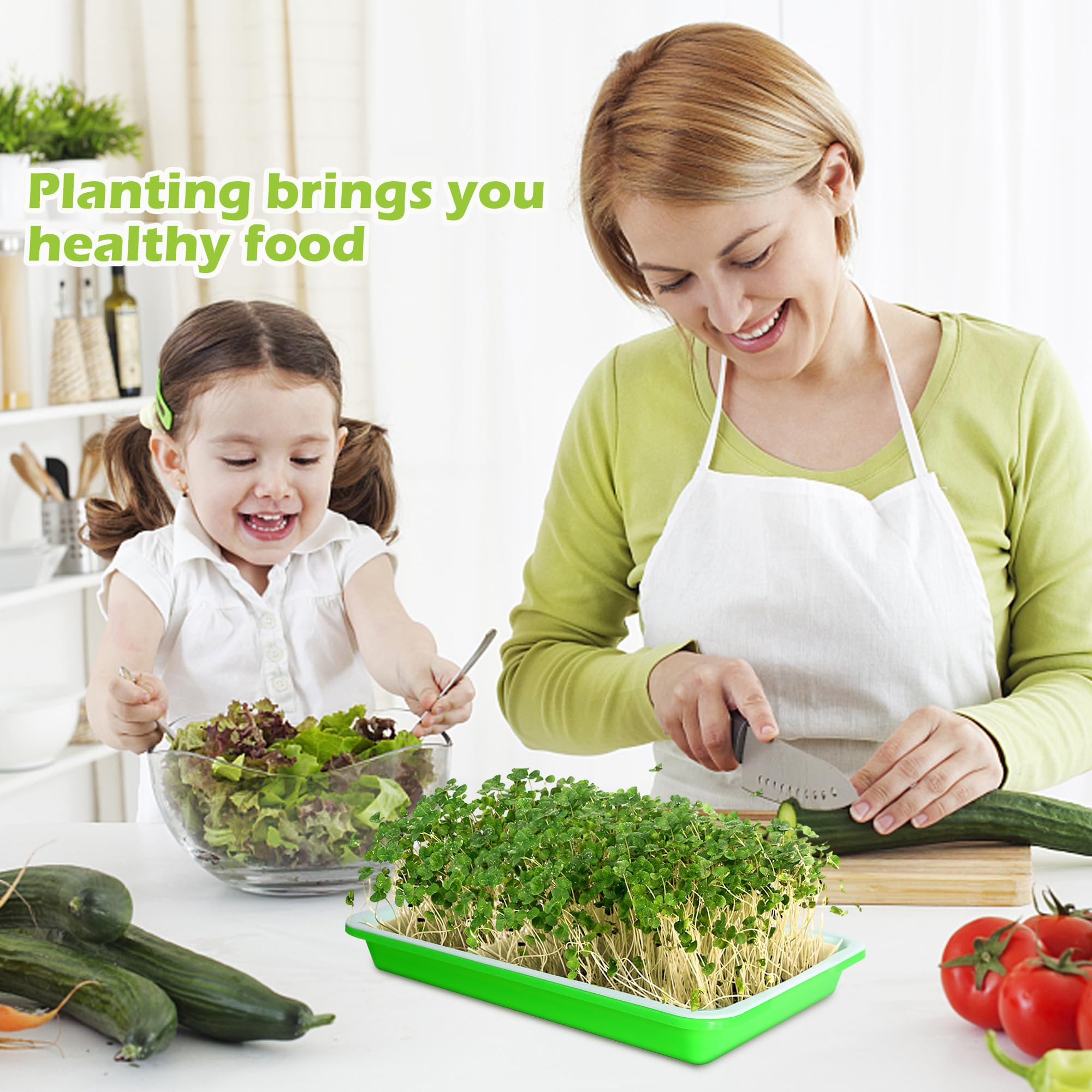 EBaokuup wide seed types supported including wheatgrass, radish, and sprouts