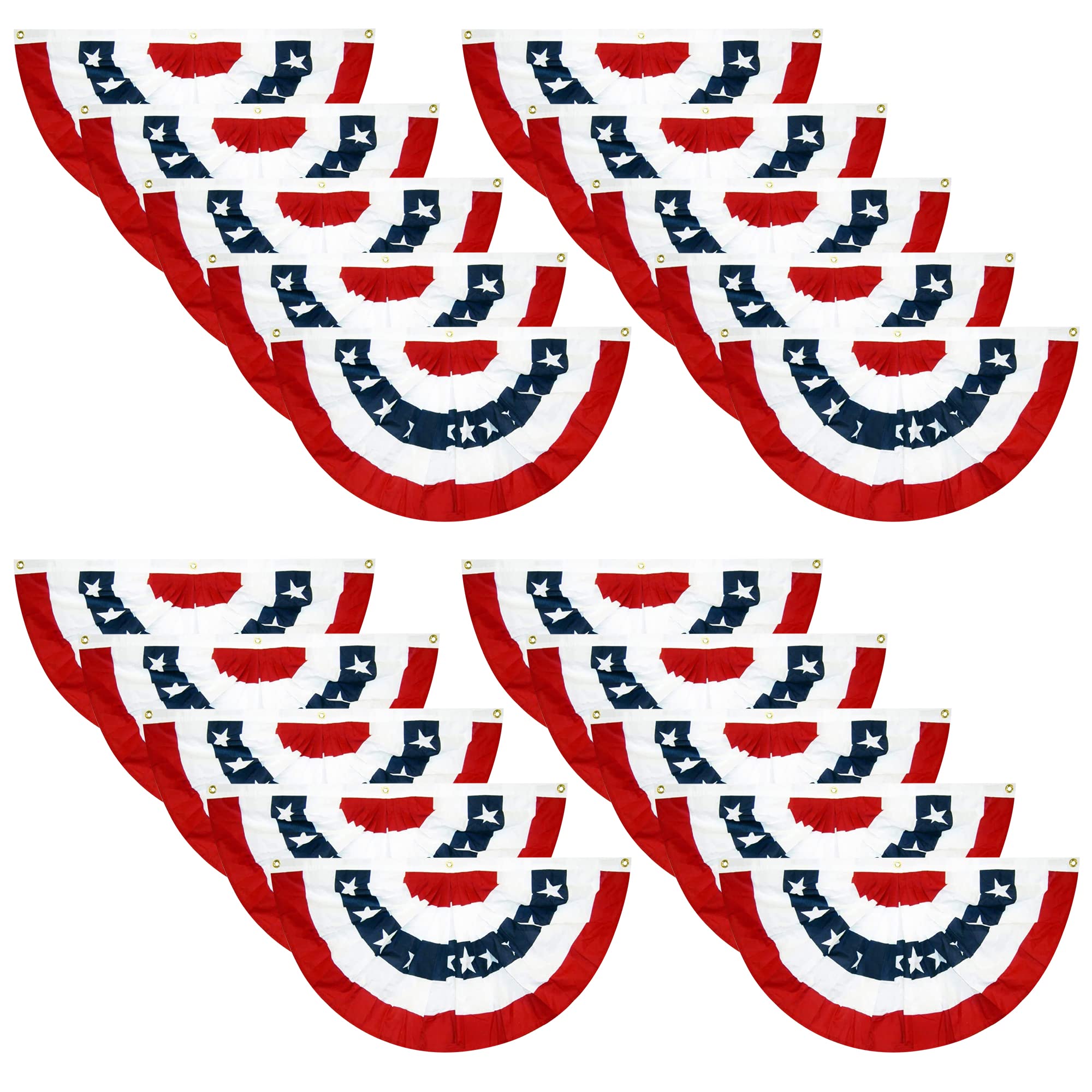 EBaokuup patriotic pleated fan flag for durable outdoor display.