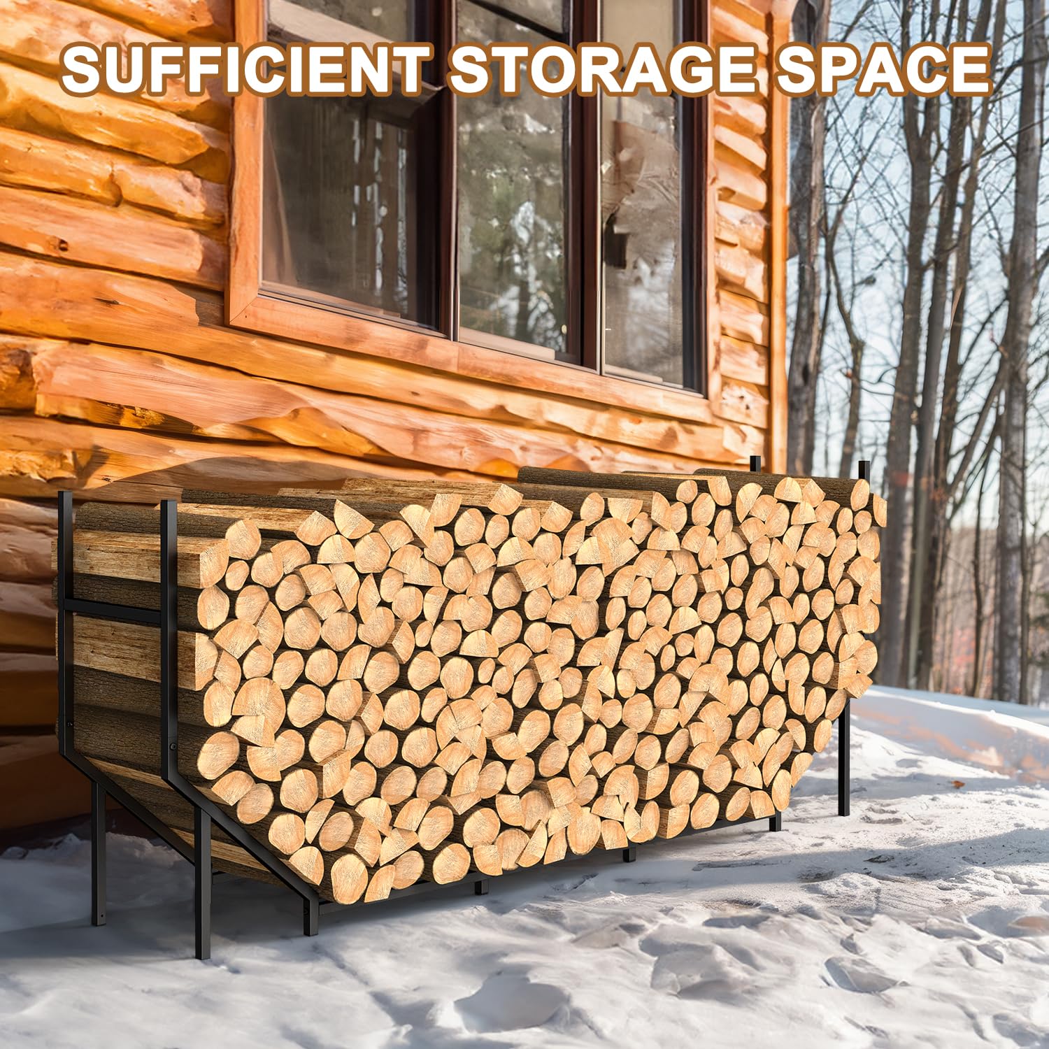 Ebeneze firewood rack installation kit with screws and spanner for quick setup