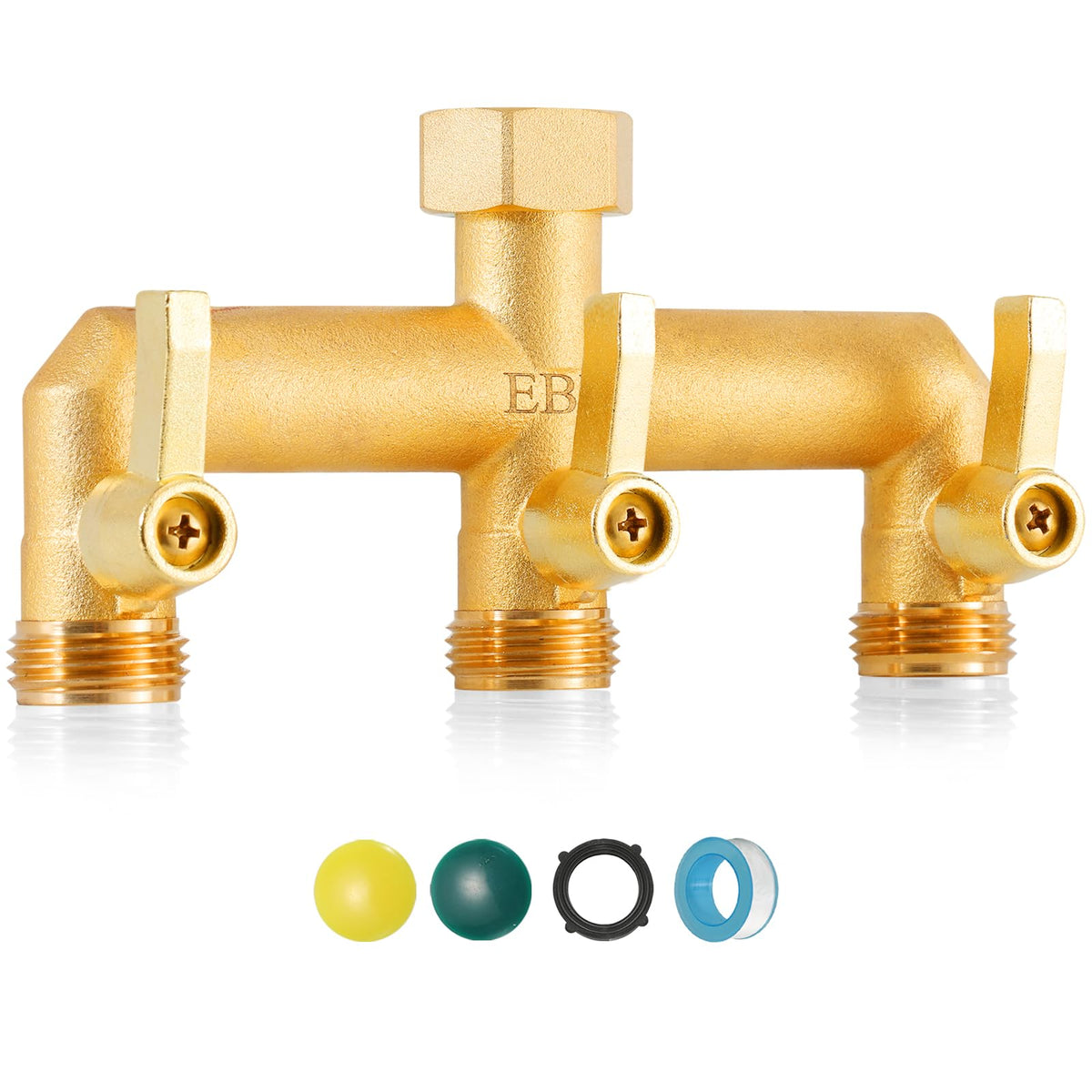 EBH brass garden hose splitter 3-way for versatile outdoor watering