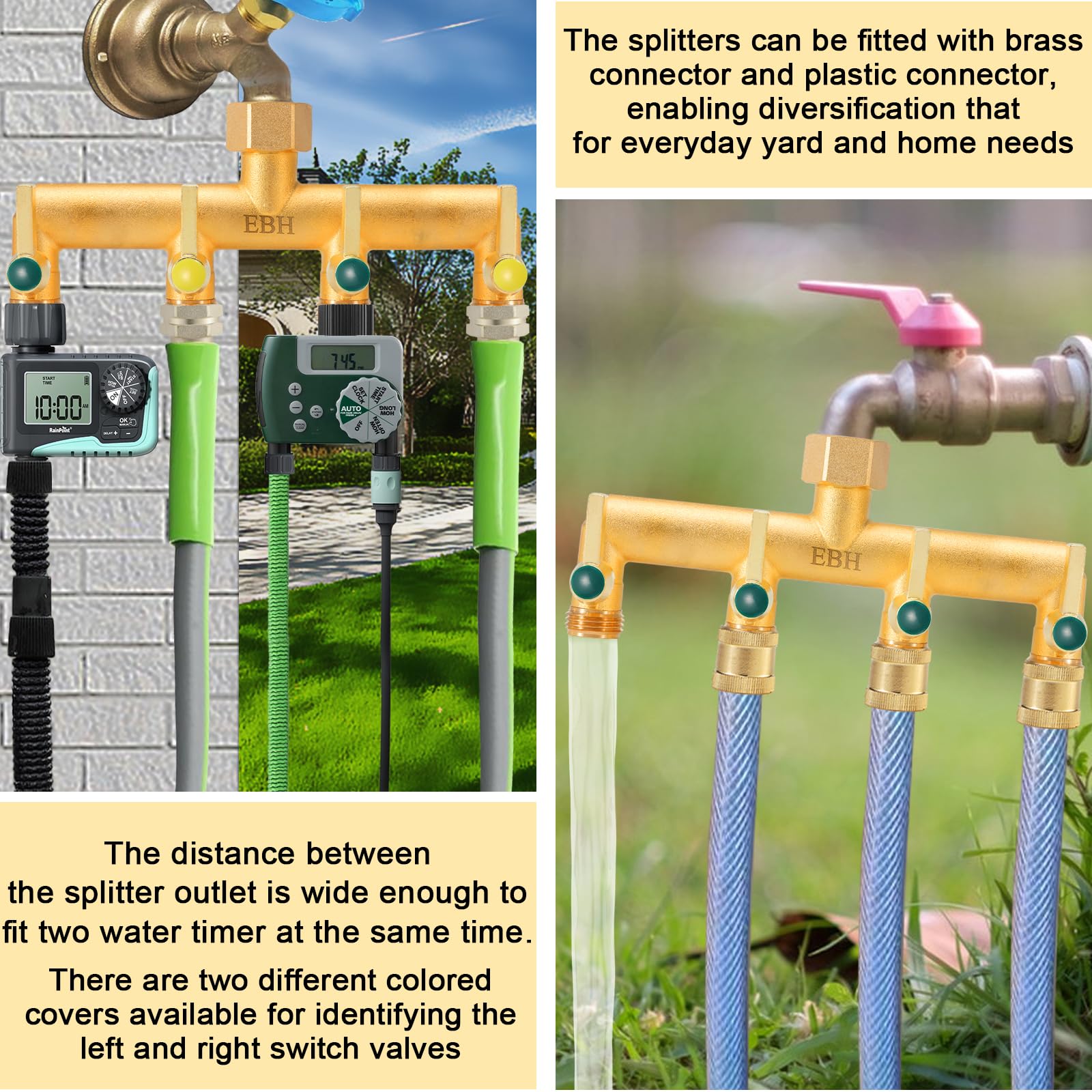 EBH gasket included ensures watertight connections during outdoor watering.