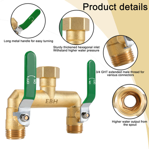 EBH full flow outlets deliver efficient water distribution to two devices.