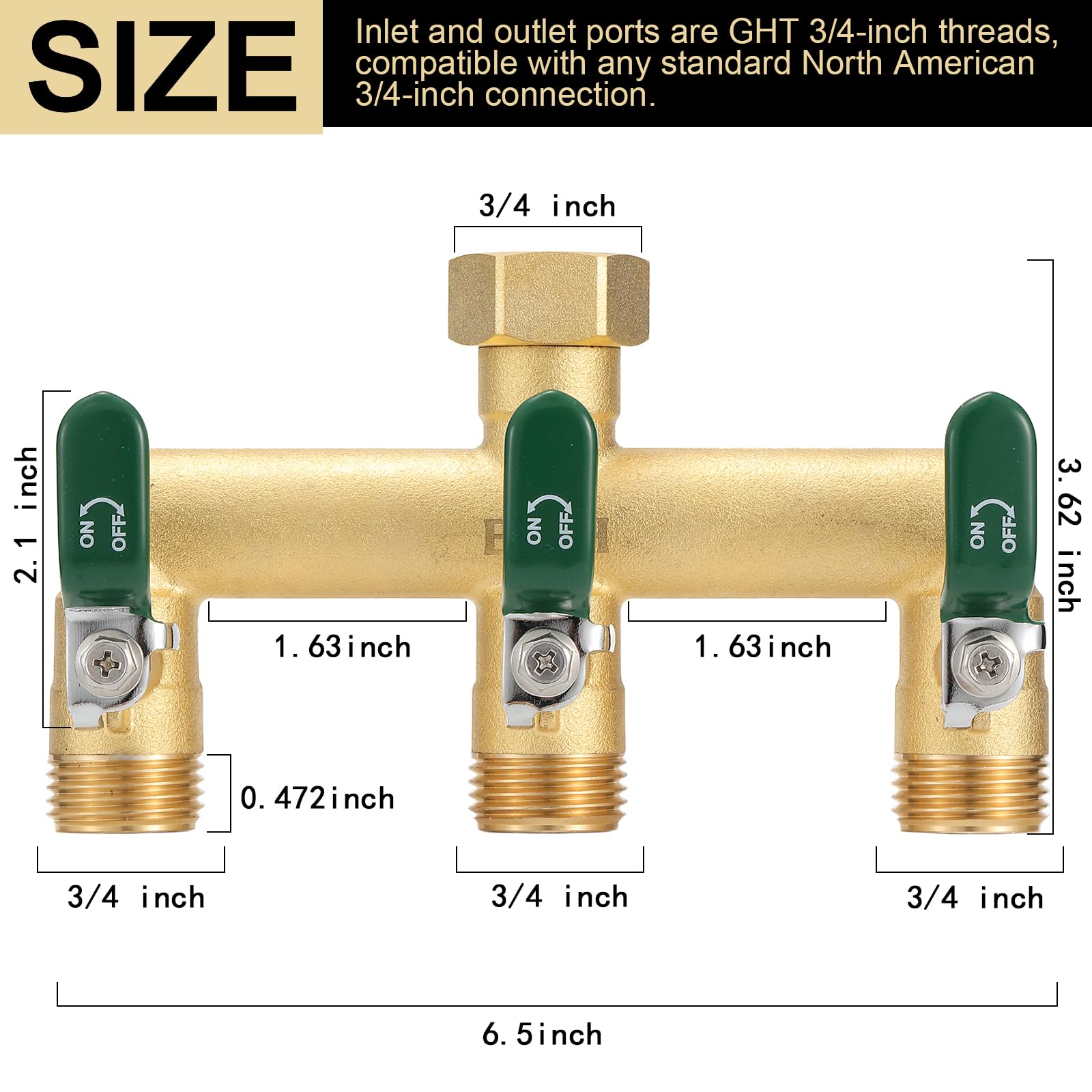 EBH heavy-duty brass construction resists rust for outdoor watering tasks.