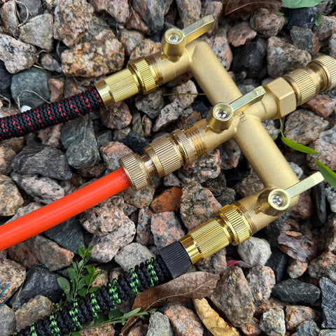 EBH high-flow brass hose splitter enabling strong water distribution