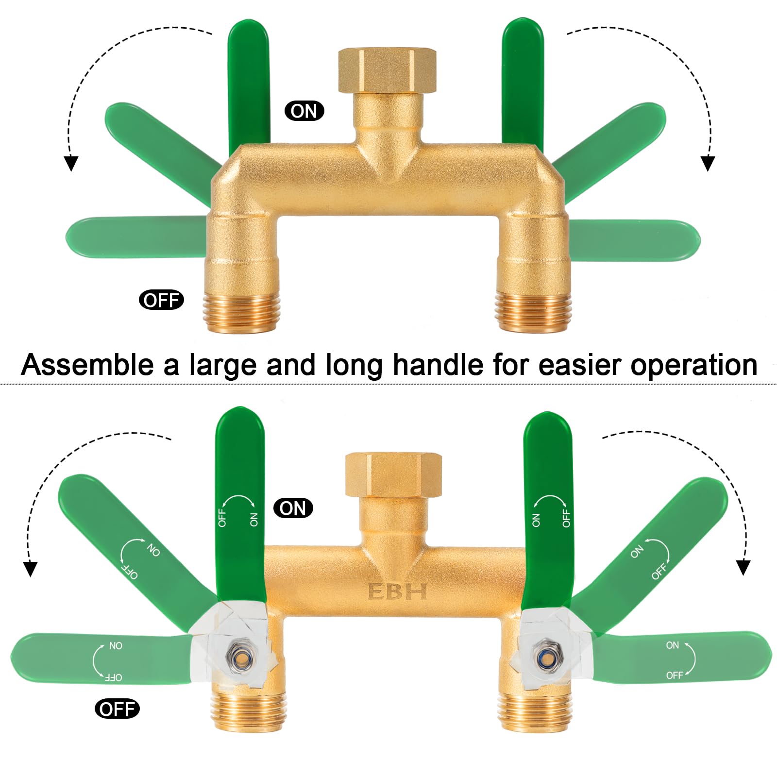 EBH two-spout spacing supports common timers and nozzles.