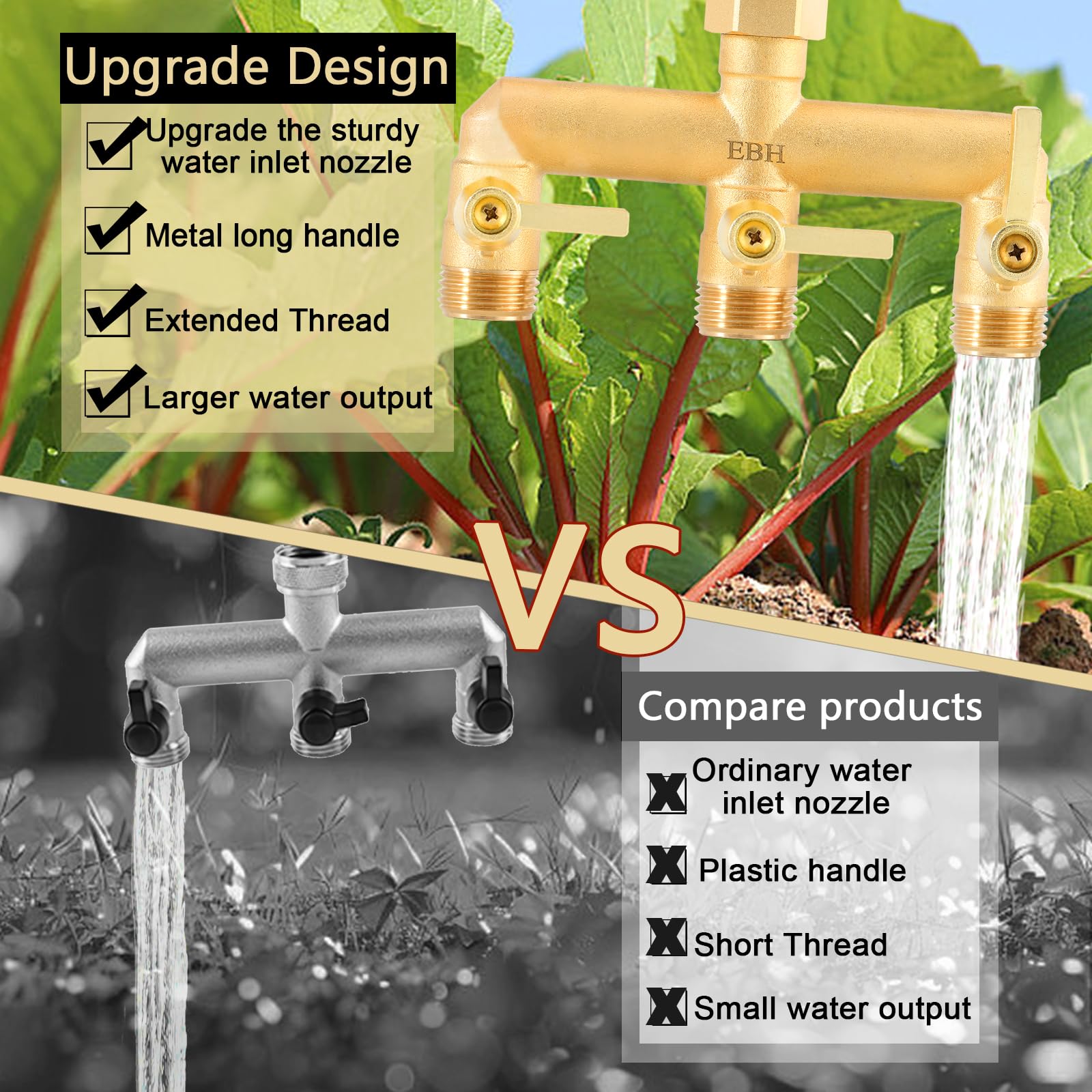 EBH splitter demonstrating universal compatibility with hoses and timers