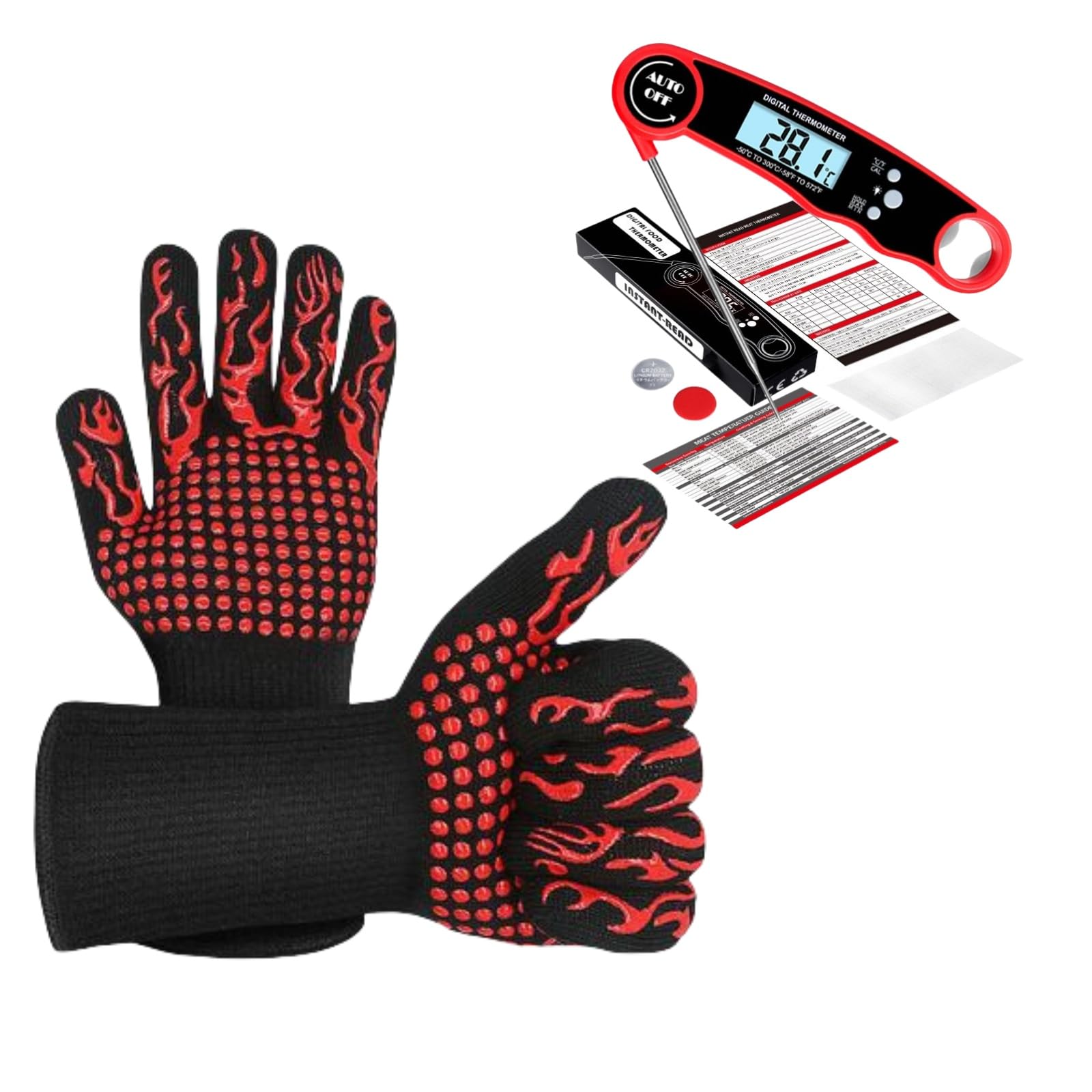 EBIEFLY BBQ gloves in action protect hands during high-heat grilling.