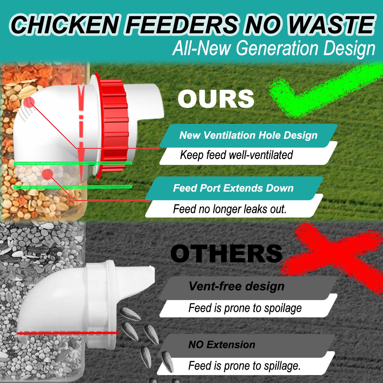 EBIUF weather-resistant PP material protects feed from rain and snow.