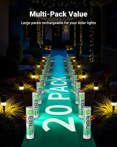 EBL AAA battery inside a garden lantern ready for a bright night
