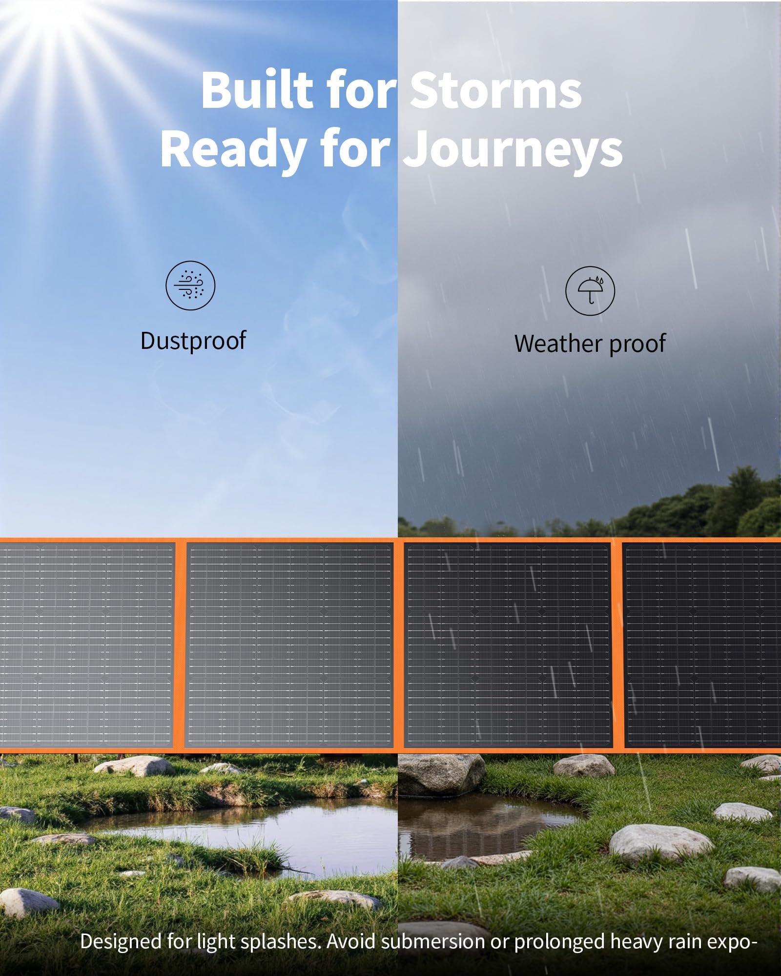 EBL solar panel works with popular power stations for camping.