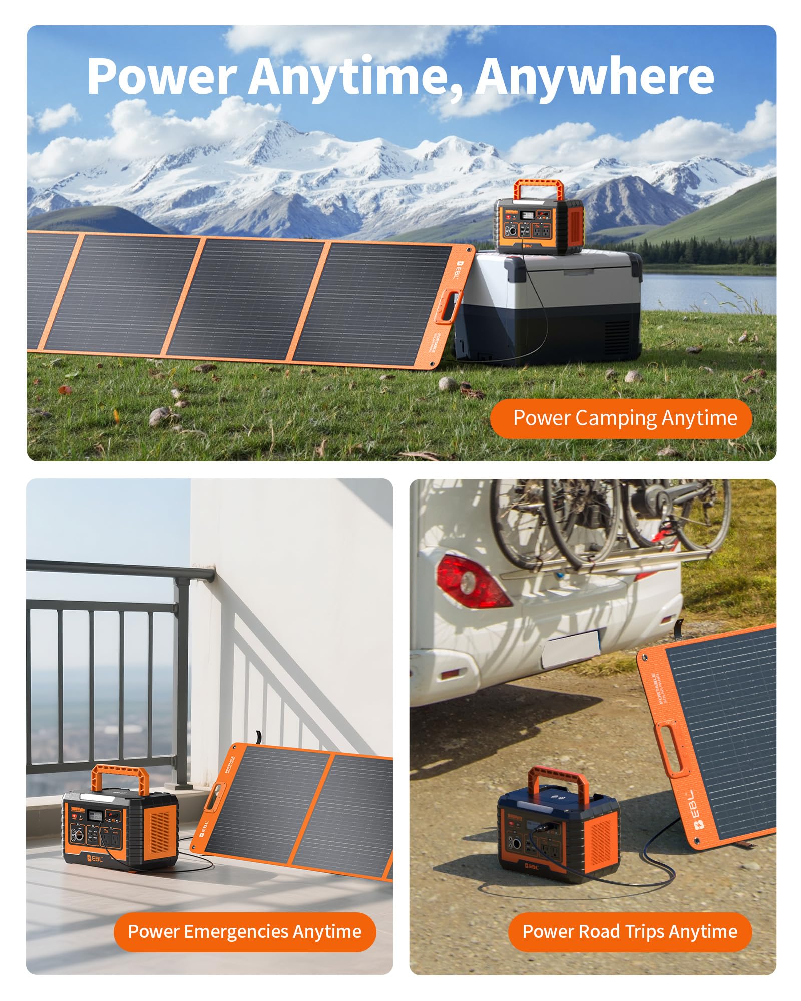 EBL 200W panel safety features protect against short circuits and surges.