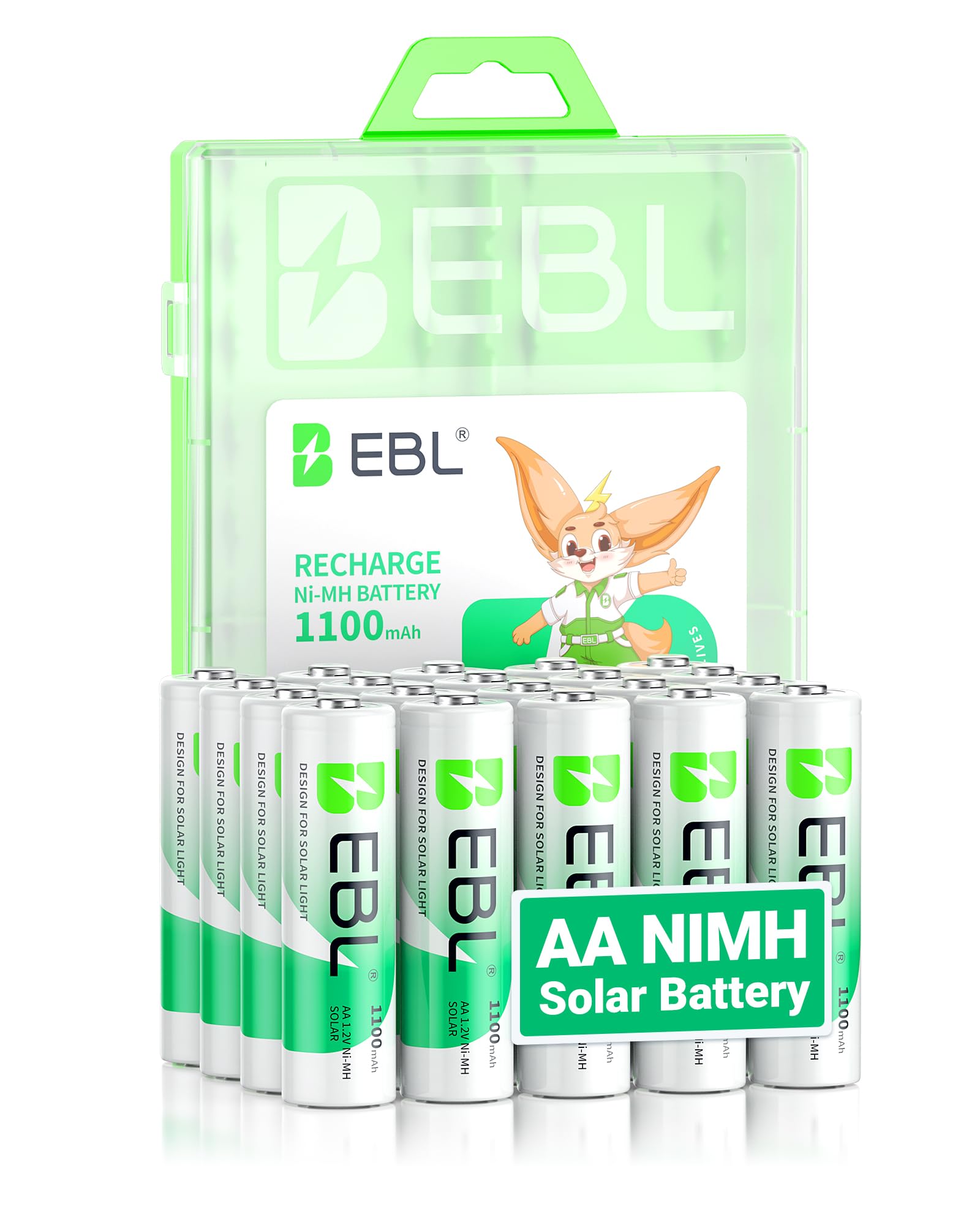 EBL packaging variations may occur but batteries stay ready for solar lights.