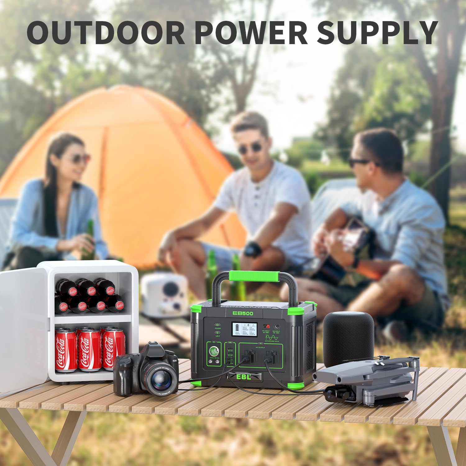 EBL 519Wh compact silhouette suitable for outdoor energy storage.