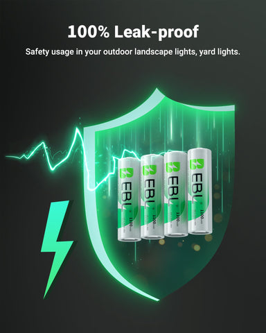 EBL pre-charged AA batteries ready for immediate use.