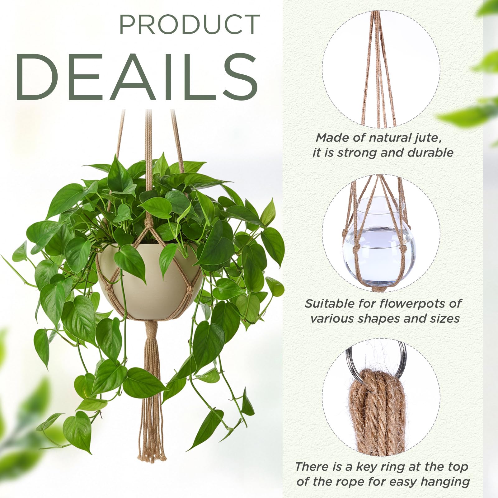 Natural jute knots add rustic texture to indoor decor.
