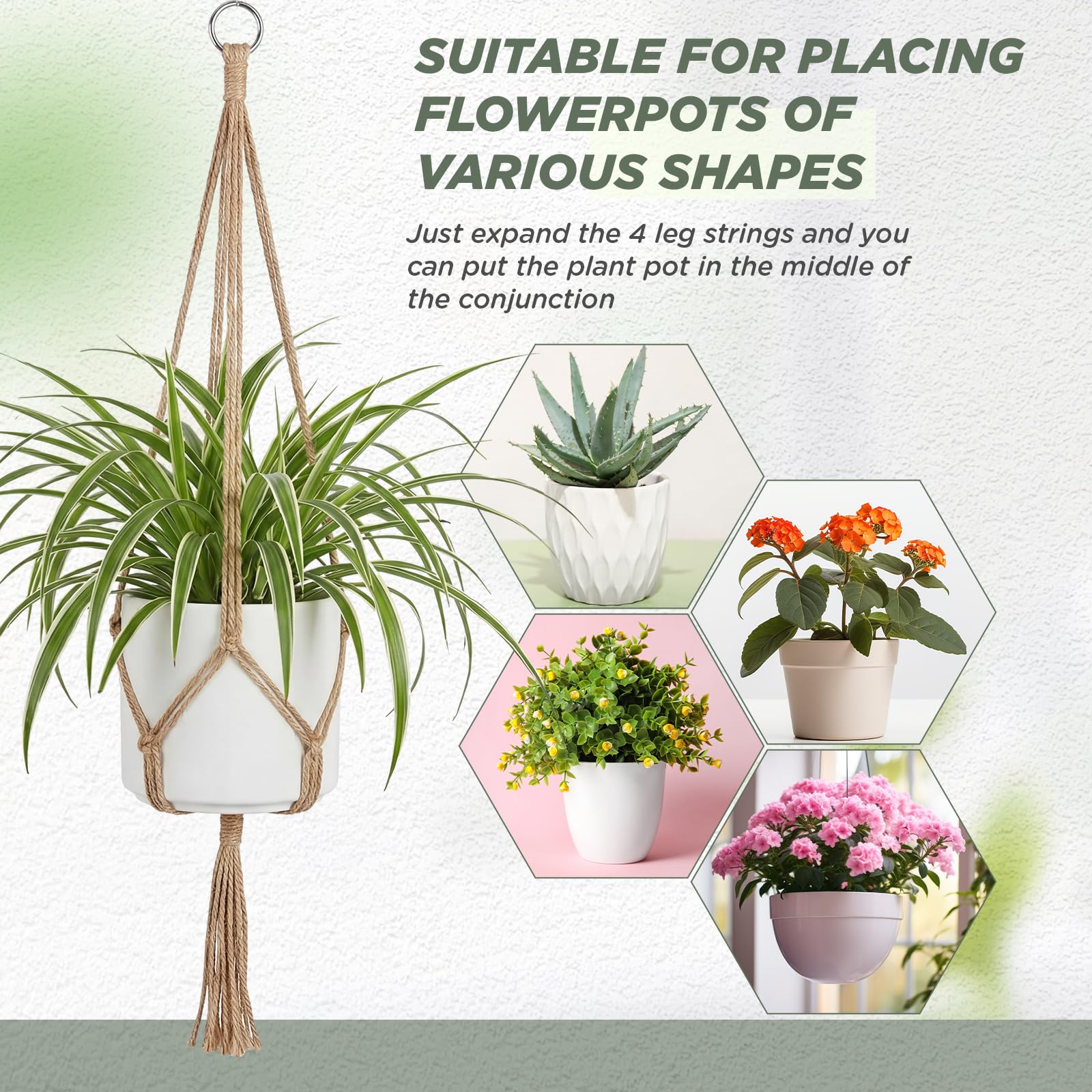 33-inch length provides graceful drape for larger plant pots.