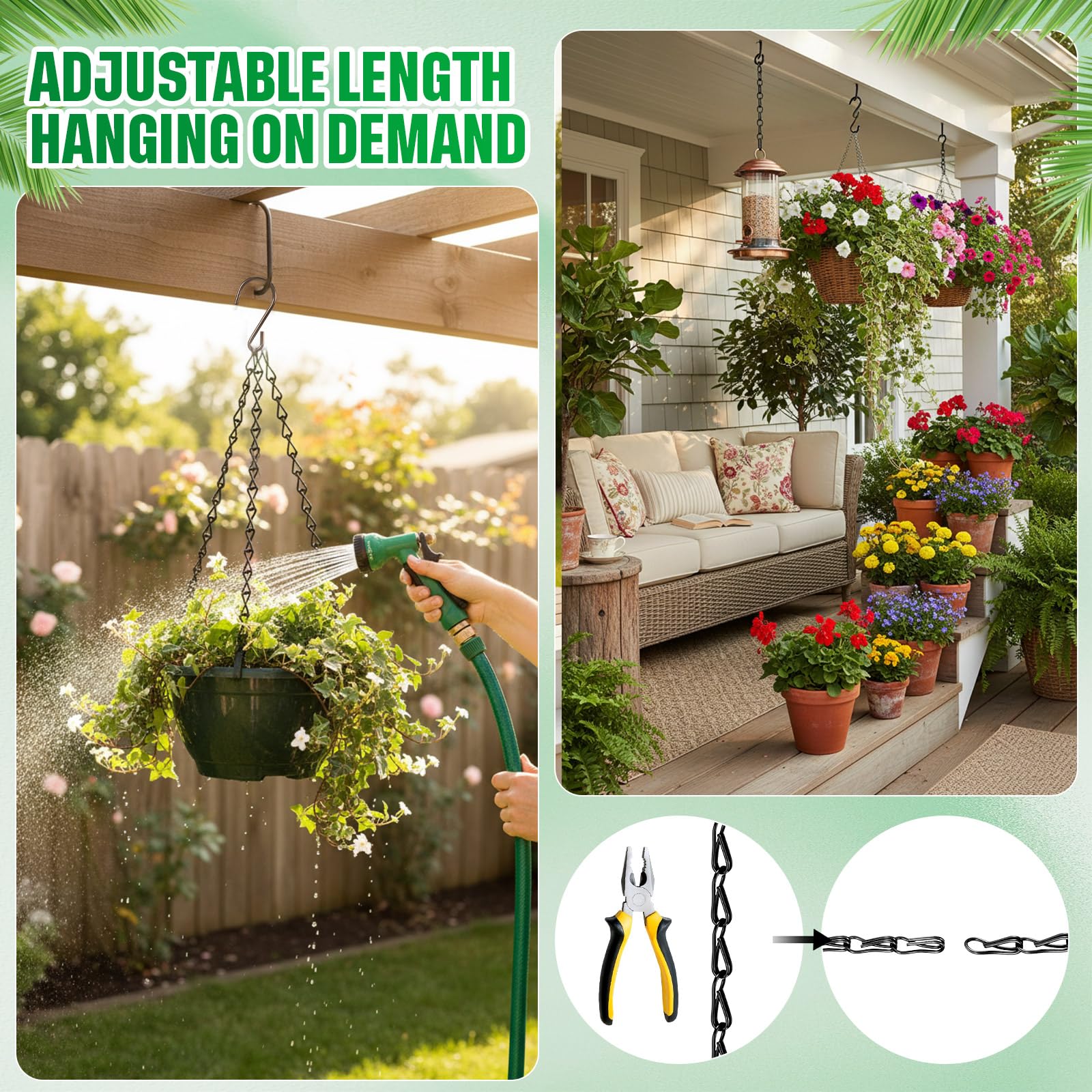 EBOOT hanging chain suitable for indoor and outdoor spaces and displays.