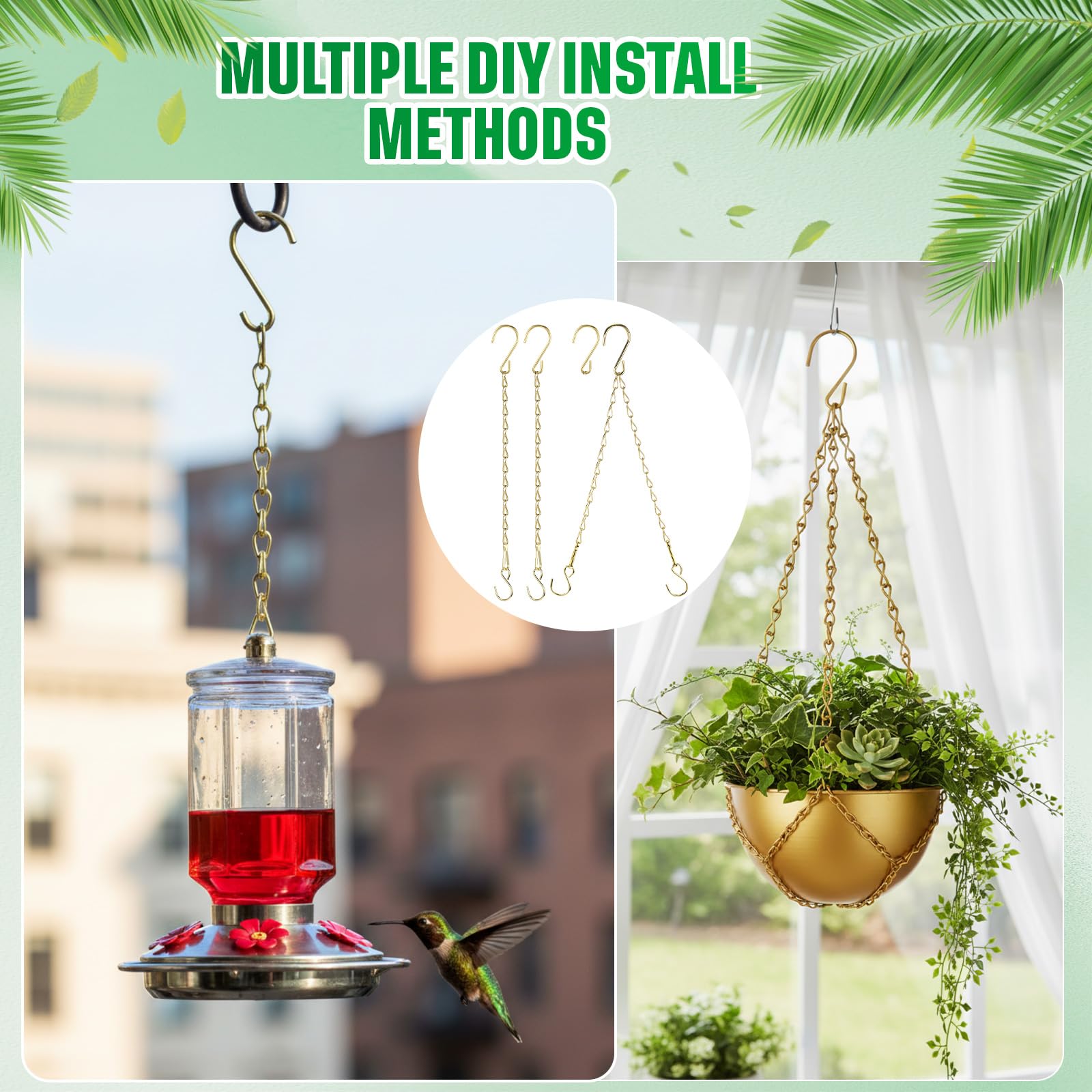 EBOOT hanging chain for ornaments, elegant gold finish adds decorative touch.