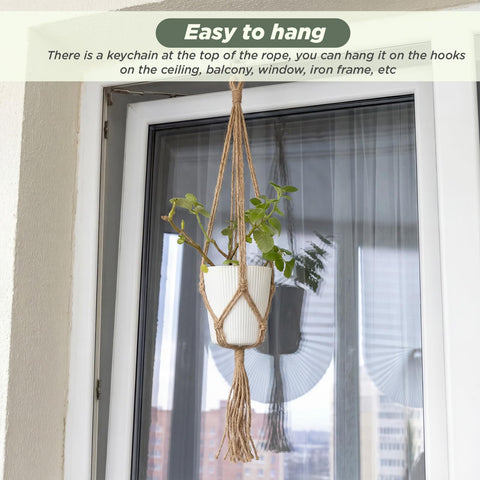 EBOOT two-pack display of macrame plant hangers for balanced setups