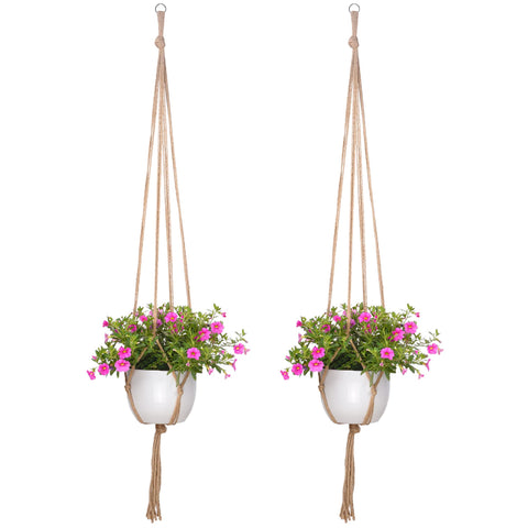 EBOOT macrame hanger top with stainless key ring for secure hanging.