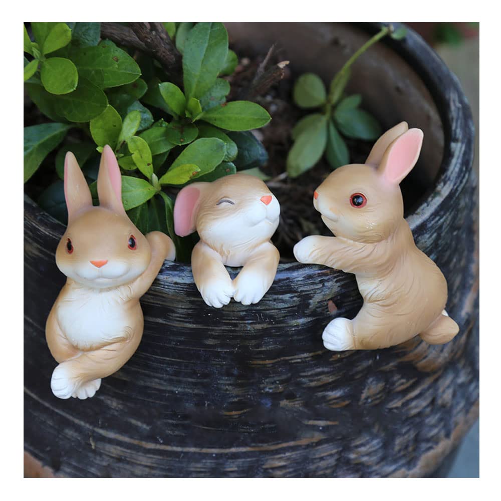 Ebrima bunny figurine plant pot hanger adds charm to outdoor pots and porches.